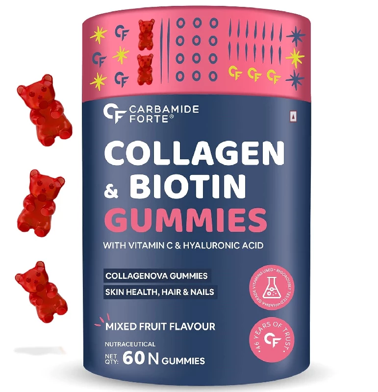Carbamide Forte Collagen & Biotin Gummies for Women & Men for Skin & Hair